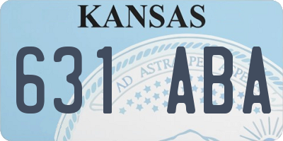 KS license plate 631ABA