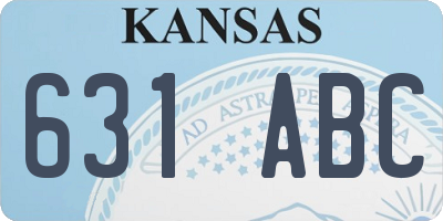 KS license plate 631ABC