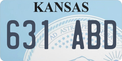 KS license plate 631ABD