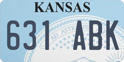 KS license plate 631ABK
