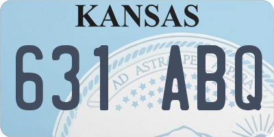 KS license plate 631ABQ