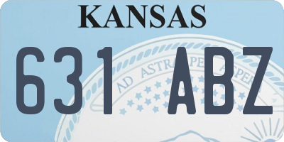 KS license plate 631ABZ