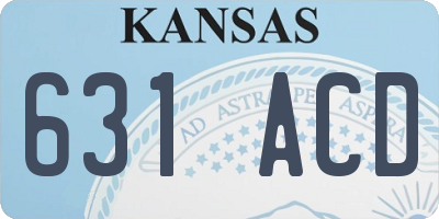 KS license plate 631ACD