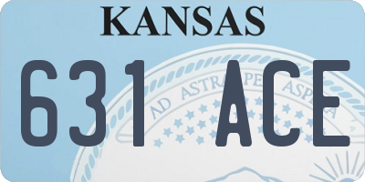 KS license plate 631ACE