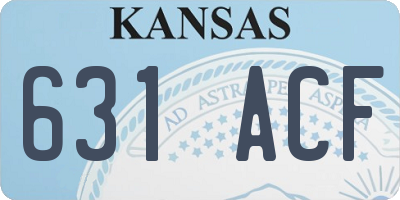 KS license plate 631ACF