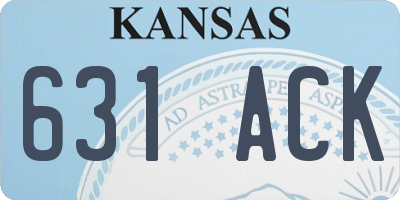 KS license plate 631ACK