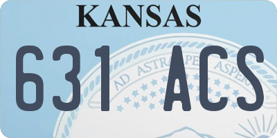 KS license plate 631ACS