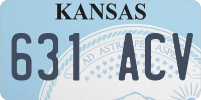KS license plate 631ACV