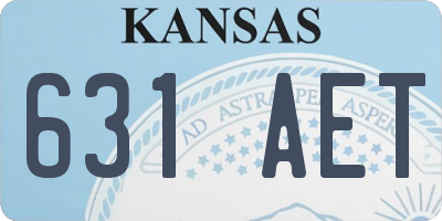KS license plate 631AET