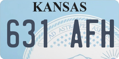 KS license plate 631AFH