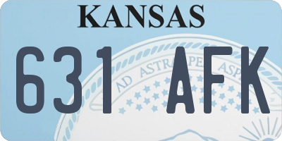 KS license plate 631AFK