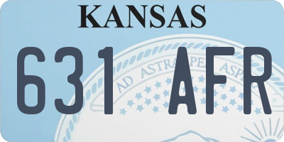 KS license plate 631AFR