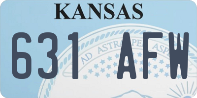 KS license plate 631AFW