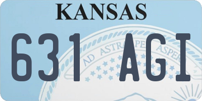 KS license plate 631AGI