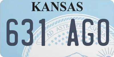 KS license plate 631AGO