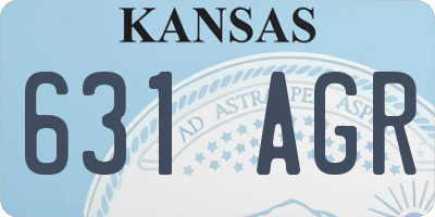 KS license plate 631AGR