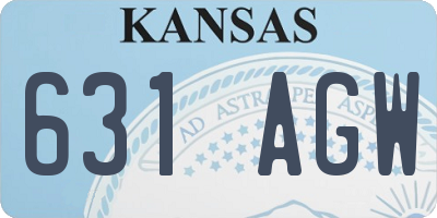 KS license plate 631AGW