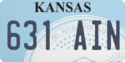 KS license plate 631AIN