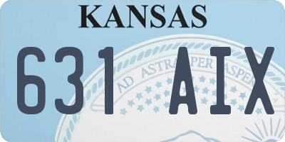 KS license plate 631AIX