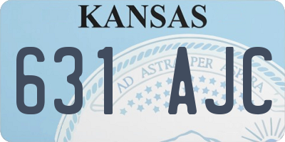 KS license plate 631AJC