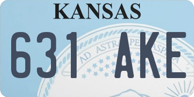 KS license plate 631AKE