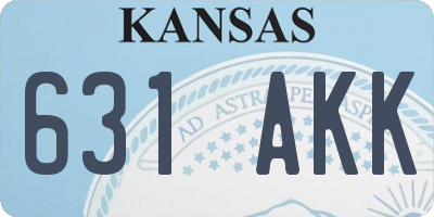 KS license plate 631AKK