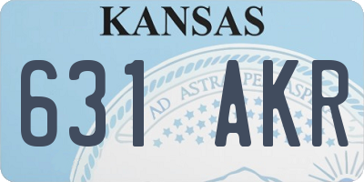 KS license plate 631AKR