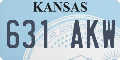 KS license plate 631AKW