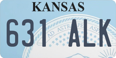 KS license plate 631ALK