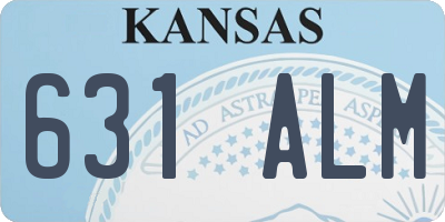 KS license plate 631ALM