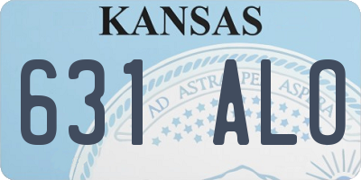 KS license plate 631ALO