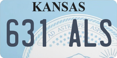KS license plate 631ALS