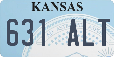 KS license plate 631ALT