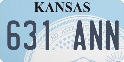 KS license plate 631ANN