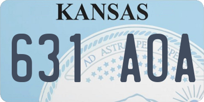 KS license plate 631AOA