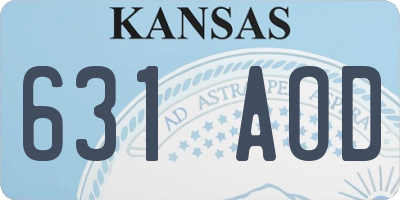 KS license plate 631AOD