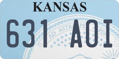 KS license plate 631AOI