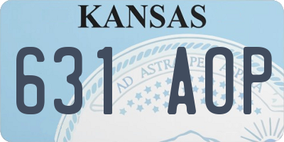 KS license plate 631AOP