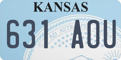 KS license plate 631AOU