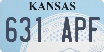 KS license plate 631APF