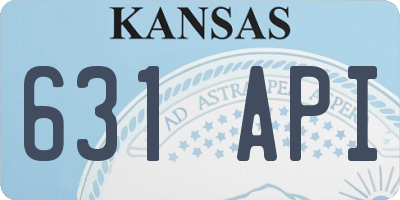KS license plate 631API