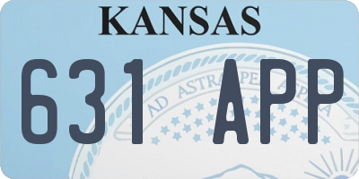 KS license plate 631APP