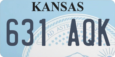 KS license plate 631AQK