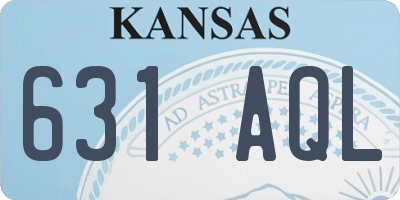 KS license plate 631AQL