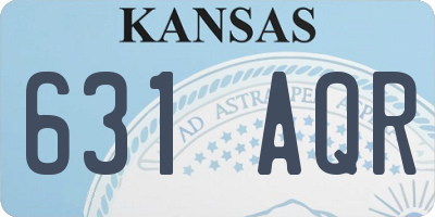 KS license plate 631AQR