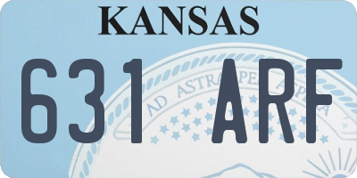 KS license plate 631ARF