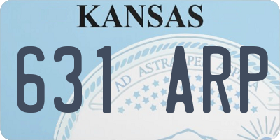 KS license plate 631ARP