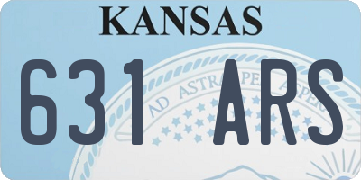 KS license plate 631ARS