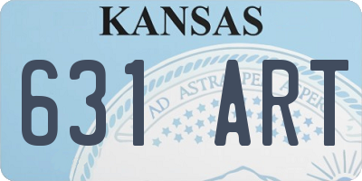 KS license plate 631ART