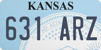 KS license plate 631ARZ